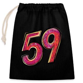 59 Number Colorful - Closable cotton gift bag (25x30cm) - black - Front