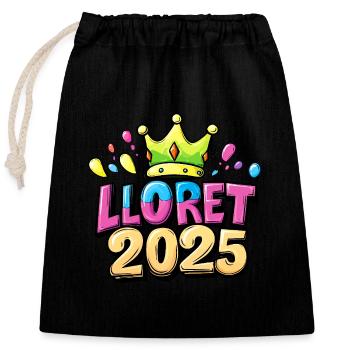 Lloret de Mar 2025 - Sac cadeau en coton avec cordon (25 x 30 cm) - noir - Devant