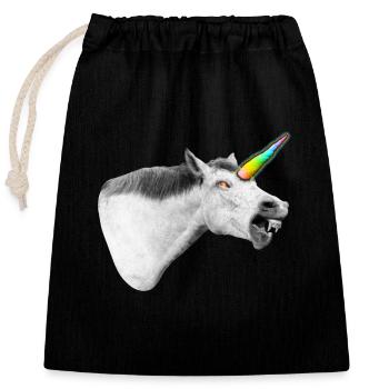 Le démon licorne qui sommeille en vous rugit - Sac cadeau en coton avec cordon (25 x 30 cm) - noir - Devant