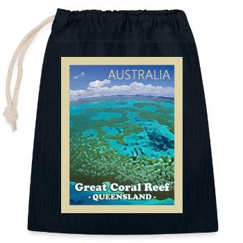 Great Barrier Reef - Verschließbarer Geschenkbeutel aus Baumwolle (25x30cm) - Navy - Vorne
