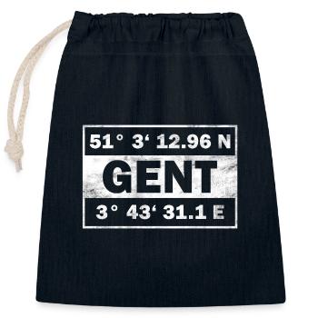 Gent Koordinaten Belgien Stadt Gent - Verschließbarer Geschenkbeutel aus Baumwolle (25x30cm) - Navy - Vorne