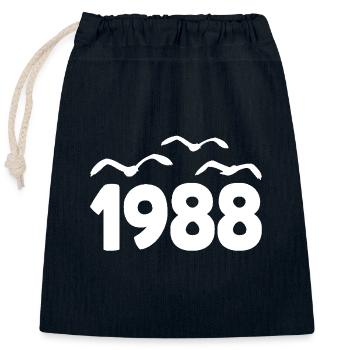 1988 Year Birthday Vintage 1988 - Closable cotton gift bag (25x30cm) - navy - Front