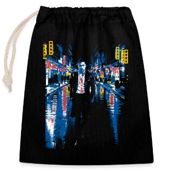 .point_city__soho - Closable cotton gift bag (25x30cm) - black - Front