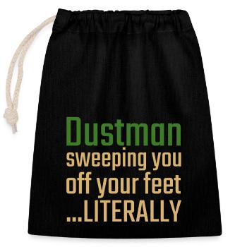 Dustman La Saint-Valentin vous balaie - Sac cadeau en coton avec cordon (25 x 30 cm) - noir - Devant