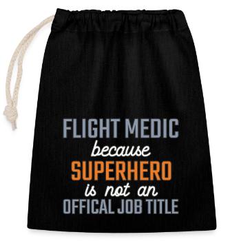 Flight Paramedic Superhero air rescue - Closable cotton gift bag (25x30cm) - black - Front