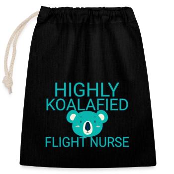 Infirmière de vol Koalafied Air Rescue - Sac cadeau en coton avec cordon (25 x 30 cm) - noir - Devant