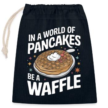 Waffles Breakfast Sweets - Closable cotton gift bag (25x30cm) - navy - Front