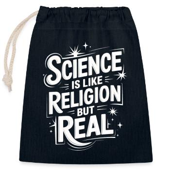 Atheism, Atheist, Anti-Religion, Agnostic - Closable cotton gift bag (25x30cm) - navy - Front
