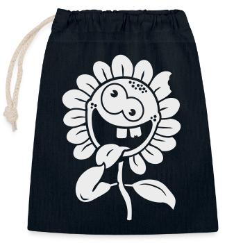 fleur fou 1c négative - Sac cadeau en coton avec cordon (25 x 30 cm) - bleu marine - Devant