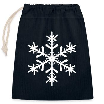snow star - Closable cotton gift bag (25x30cm) - navy - Front
