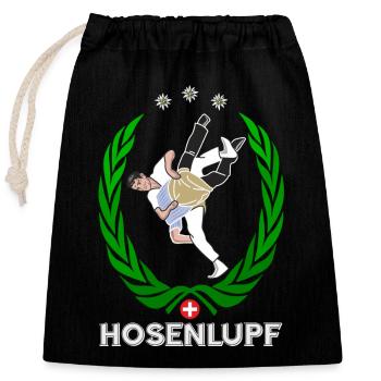 Hosenlupf Schwinger Schwingen - Verschließbarer Geschenkbeutel aus Baumwolle (25x30cm) - Schwarz - Vorne