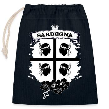 Sardegna - Closable cotton gift bag (25x30cm) - navy - Front