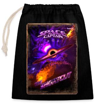 Magazin-Cover im Retro-Stil SpaceCaptain Ausgabe 9 - Verschließbarer Geschenkbeutel aus Baumwolle (25x30cm) - Schwarz - Vorne