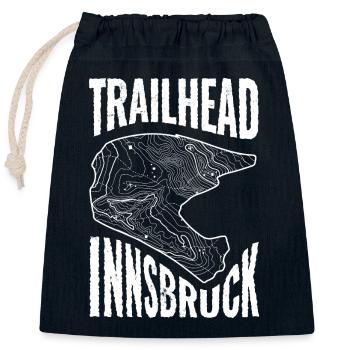 Mountain Bike T-Shirt Trailhead Innsbruck - Closable cotton gift bag (25x30cm) - navy - Front