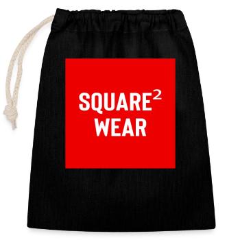Square Streetwear: Fun & Clear Statement - Sac cadeau en coton avec cordon (25 x 30 cm) - noir - Devant