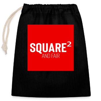 Square Streetwear: Fun & Clear Statement - Sac cadeau en coton avec cordon (25 x 30 cm) - noir - Devant