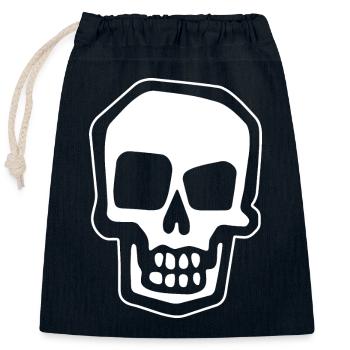 Skeleton Costume Bones Halloween Horror - Closable cotton gift bag (25x30cm) - navy - Front