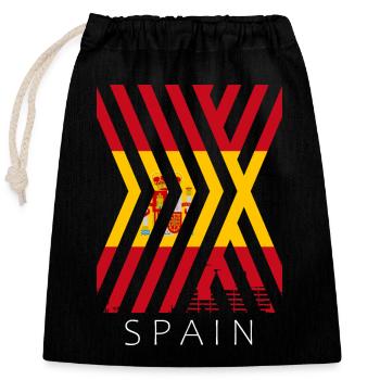 Drapeau d'Espagne Drapeau espagnol vintage Look usé - Sac cadeau en coton avec cordon (25 x 30 cm) - noir - Devant