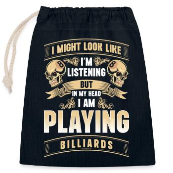 Pool Sports - Closable cotton gift bag (25x30cm) - navy - Front
