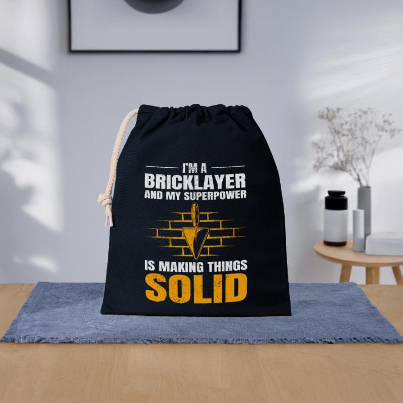 Bricklayer Bricklaying Brick Mason Wall Builder Closable cotton gift bag (25x30cm)