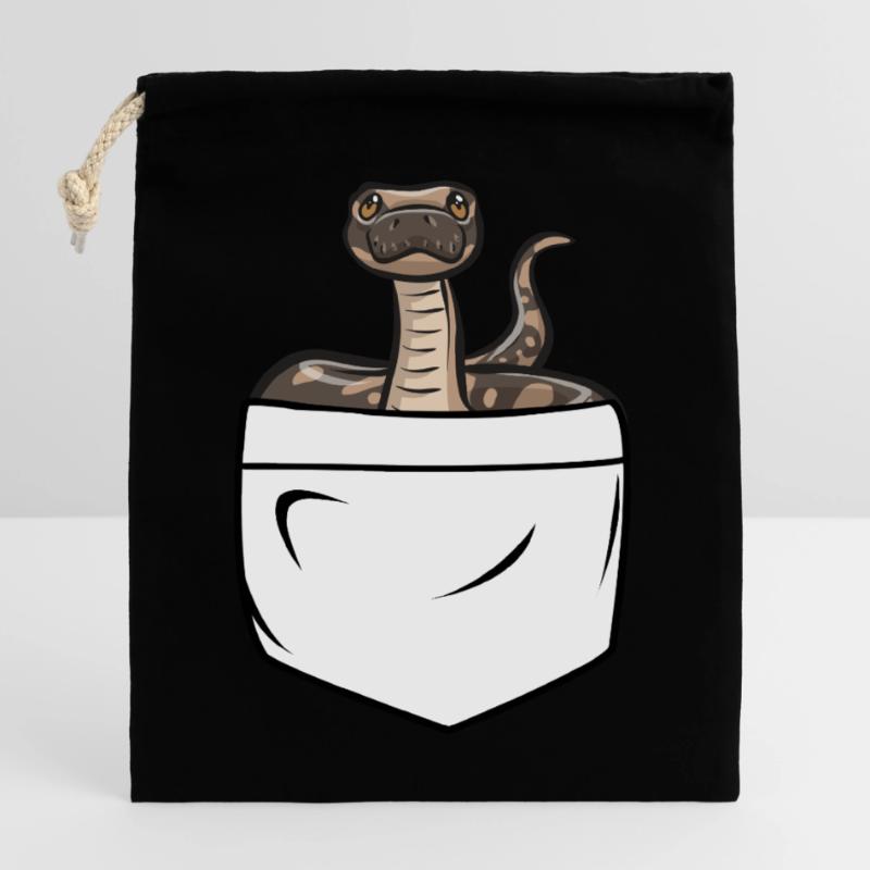 Ball Python Snake King Python Sac cadeau en coton avec cordon (25 x 30 cm)