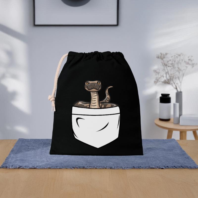 Ball Python Snake King Python Sac cadeau en coton avec cordon (25 x 30 cm)