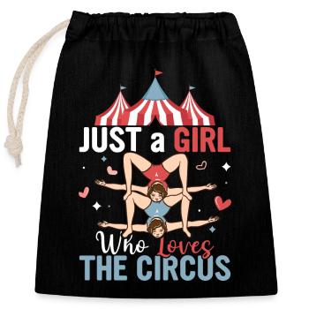 Juste une fille qui aime la partie de costume des numéros de cirque - Sac cadeau en coton avec cordon (25 x 30 cm) - noir - Devant