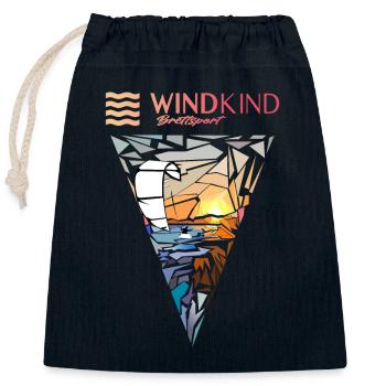 Kitesurfer - Verschließbarer Geschenkbeutel aus Baumwolle (25x30cm) - Navy - Vorne