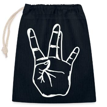 Main Westside - Sac cadeau en coton avec cordon (25 x 30 cm) - bleu marine - Devant