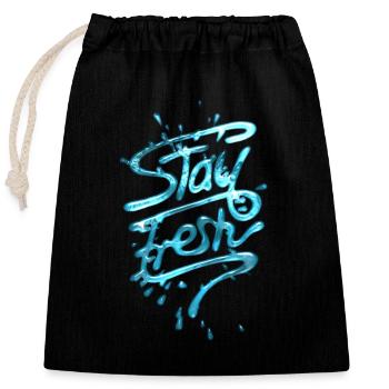 Stay Fresh - Closable cotton gift bag (25x30cm) - black - Front