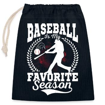 Baseball Is My Favorite Season Softball Sport Fan - Verschließbarer Geschenkbeutel aus Baumwolle (25x30cm) - Navy - Vorne