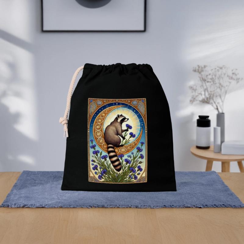 Waschbär Verschließbarer Geschenkbeutel aus Baumwolle (25x30cm)