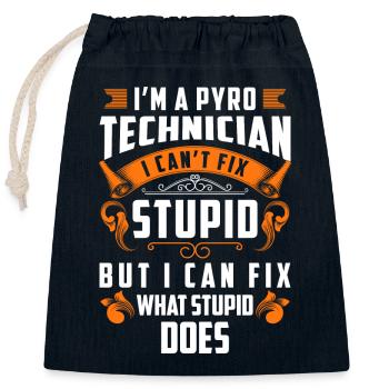 Pyro New Year Banger Stadium - Closable cotton gift bag (25x30cm) - navy - Front