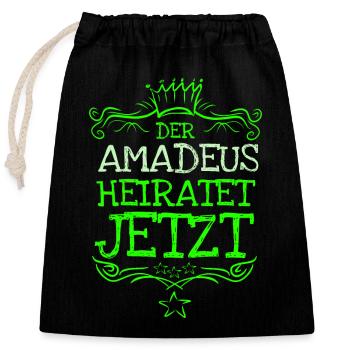 Amadeus as Bachelor - Closable cotton gift bag (25x30cm) - black - Front