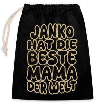 Dire Janko - Sac cadeau en coton avec cordon (25 x 30 cm) - noir - Devant