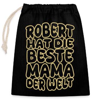 Robert as a saying - Closable cotton gift bag (25x30cm) - black - Front