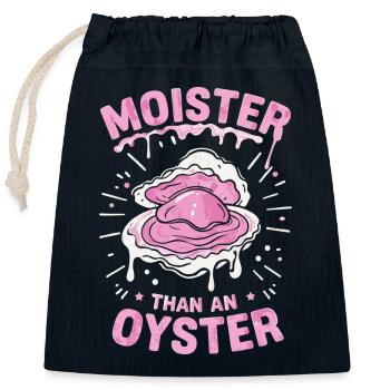 Saftige Auster - Verschließbarer Geschenkbeutel aus Baumwolle (25x30cm) - Navy - Vorne