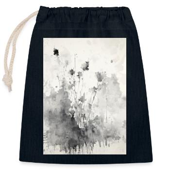 Peinture abstraite à l’aquarelle - Sac cadeau en coton avec cordon (25 x 30 cm) - bleu marine - Devant