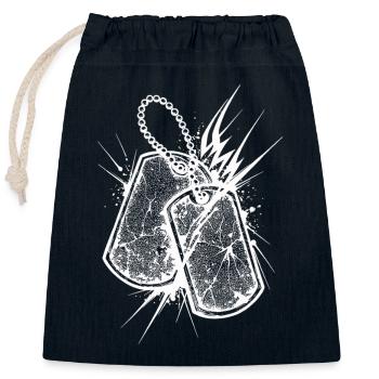 Hors-la-loi, crânes, gangs, motards, soldats, armée - Sac cadeau en coton avec cordon (25 x 30 cm) - bleu marine - Devant
