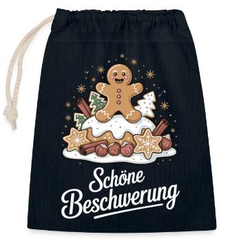 Food without limit Nice gift giving cookies - Closable cotton gift bag (25x30cm) - navy - Front