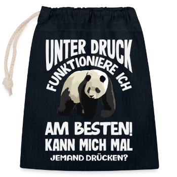 I function best under pressure - Closable cotton gift bag (25x30cm) - navy - Front