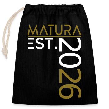 Maturité 2026 - Sac cadeau en coton avec cordon (25 x 30 cm) - noir - Devant