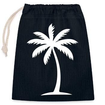 Palme Symbol - Verschließbarer Geschenkbeutel aus Baumwolle (25x30cm) - Navy - Vorne