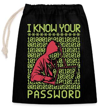 Hacker hackt Programmierer Linux Passwort Hacker - Verschließbarer Geschenkbeutel aus Baumwolle (25x30cm) - Schwarz - Vorne