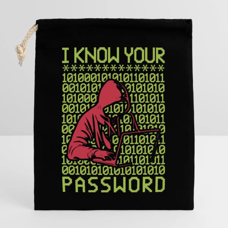 Hacker Hacker Programmeur Linux Password Hacker Sac cadeau en coton avec cordon (25 x 30 cm)