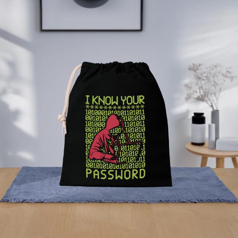 Hacker Hacking Programmer Linux Password Hacker Closable cotton gift bag (25x30cm)