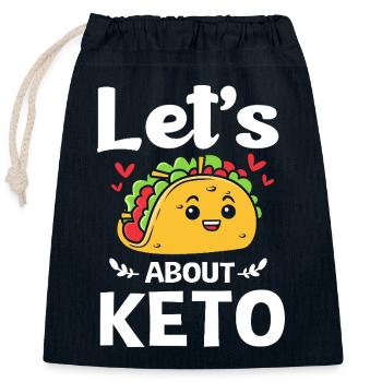 Keto - Sac cadeau en coton avec cordon (25 x 30 cm) - bleu marine - Devant