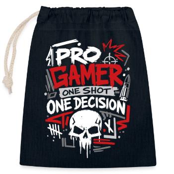 Aim Focus Destroy Gamer - Closable cotton gift bag (25x30cm) - navy - Front