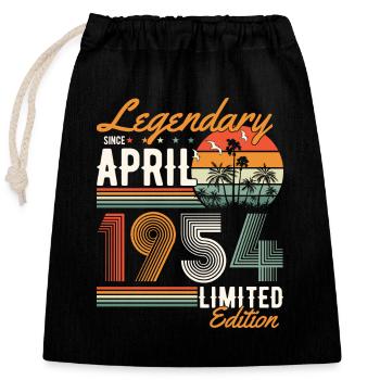 Legendary since April 1954 - Closable cotton gift bag (25x30cm) - black - Front