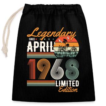 Legendary since April 1968 - Closable cotton gift bag (25x30cm) - black - Front